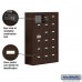 Salsbury Cell Phone Storage Locker - with Front Access Panel - 6 Door High Unit (8 Inch Deep Compartments) - 18 A Doors (17 usable) - Bronze - Surface Mounted - Resettable Combination Locks